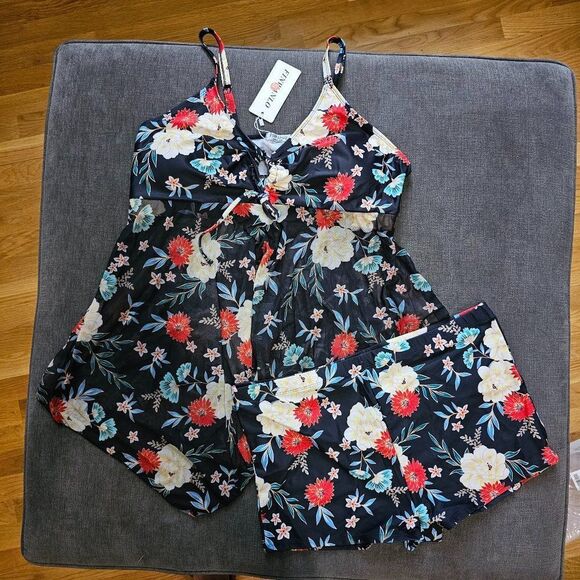 Finwanlo Womens Two Piece Swim Dress Mesh Tankini Top & Bottom Shorts Size XXL - Picture 5 of 14